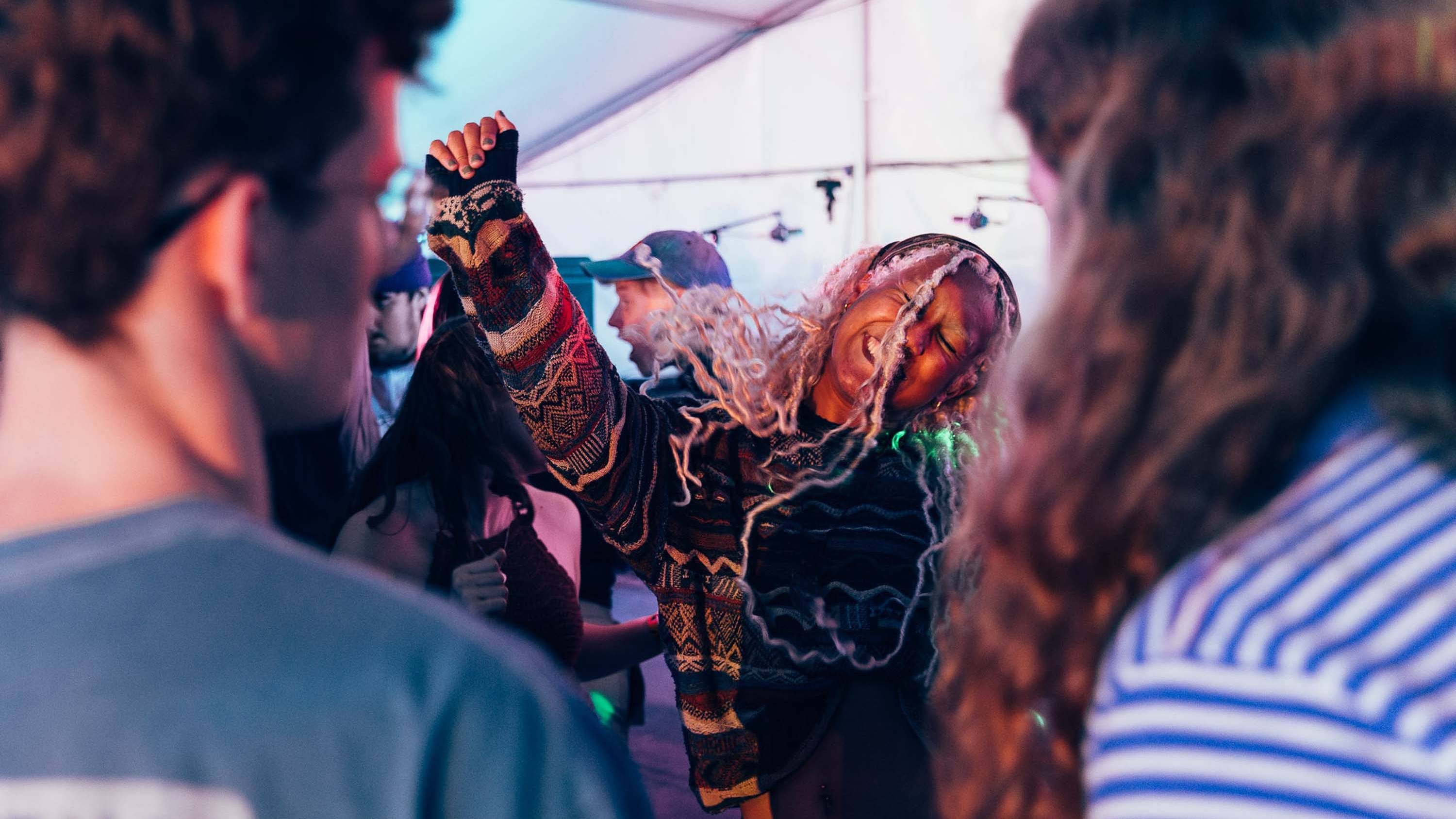 Students dancing at a social event.