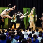 Public Engagement in Schools. Musical Theatre. Primrary school children watching MT performance. Photo by Alex Brenner.